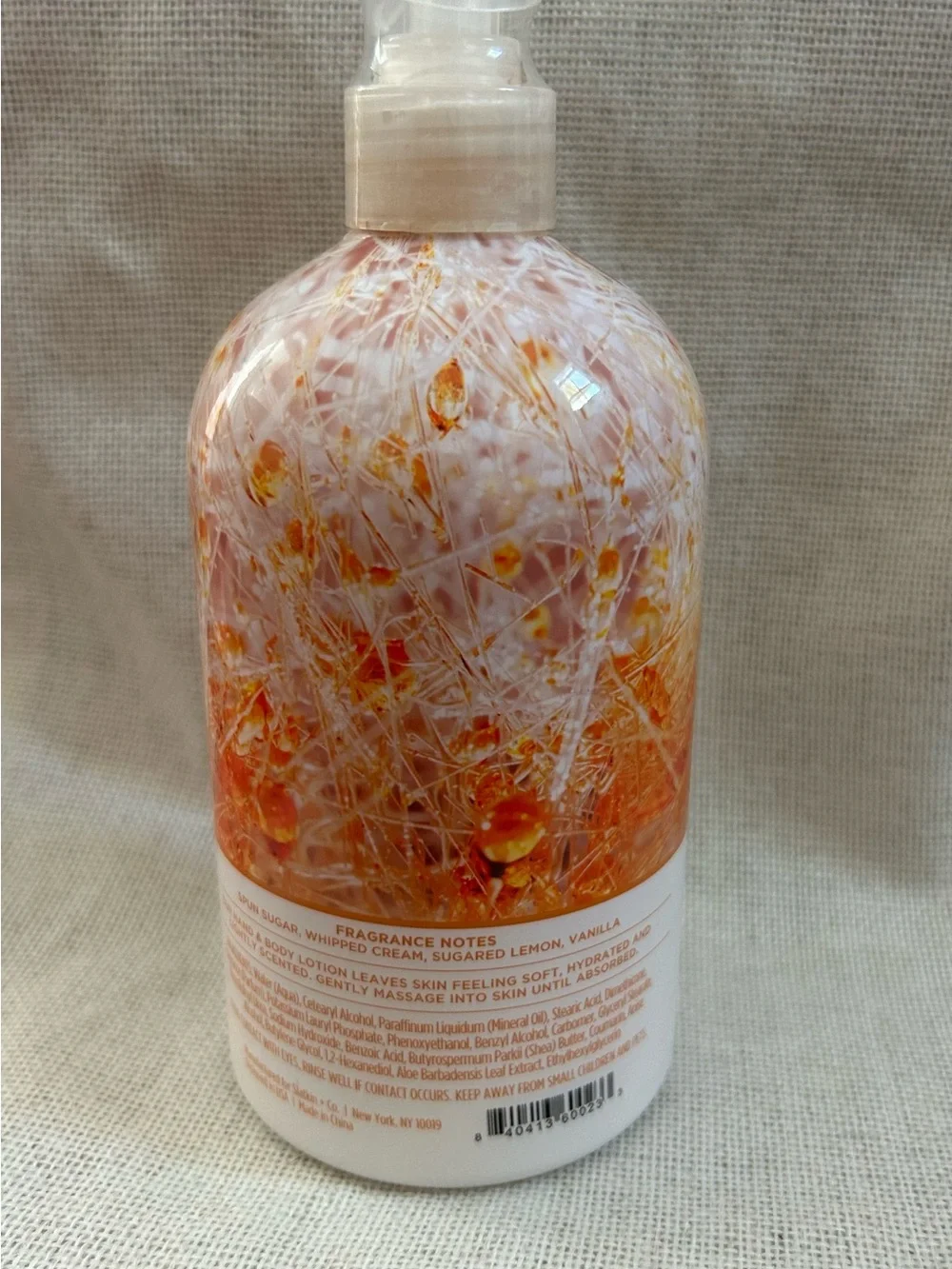 Homework Slatkin & Co.  QVC Spun Vanilla Sugar Hand & Body Lotion - Cream/Orange